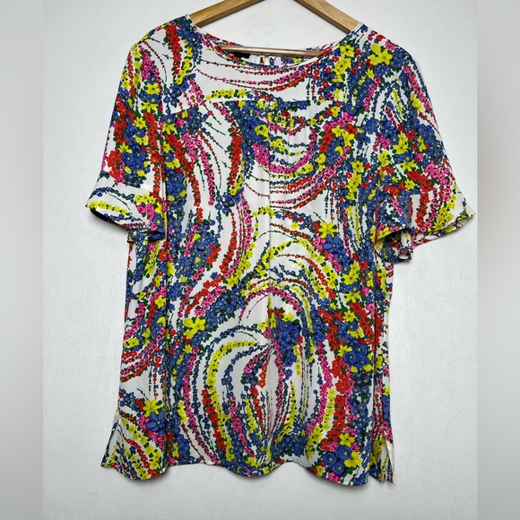 Talbots Tops - Talbots NEW Flutter Sleeve Boho Cottage Coastal Floral Shirt Woman size 1X
